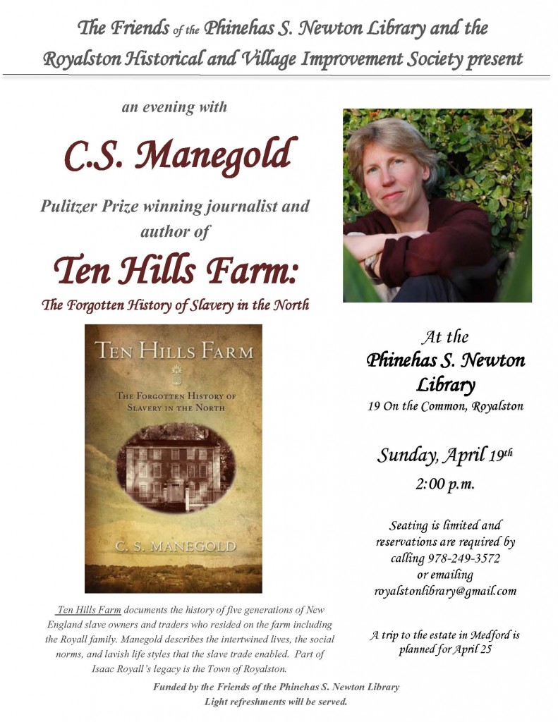 Royalston Historical Society Presentation and Meeting Royalston